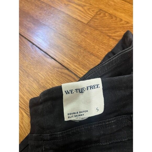 Free People We The Free Double Dutch Slit Hem Pull On Jeans Black size Small NWT - Picture 7 of 9